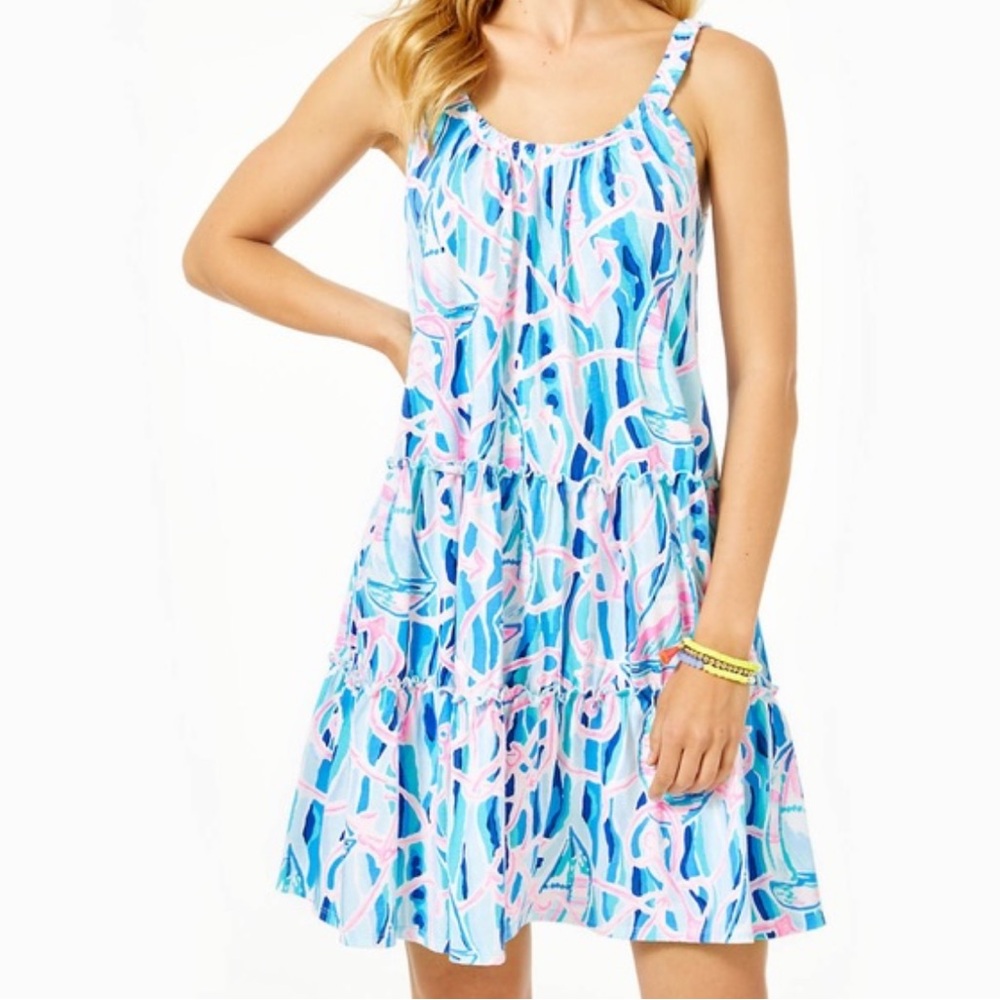 LILY PULITZER LORO SWING DRESS REEL NAUTI XL